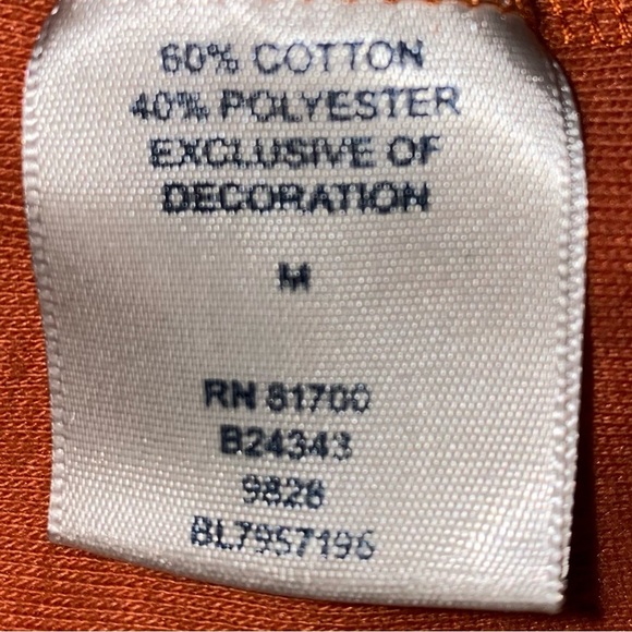 BLAIR mock turtleneck long sleeve fall orange embroidered crest cotton size M - Picture 6 of 10